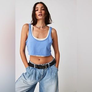 Free People Heavyweight Tank Blue